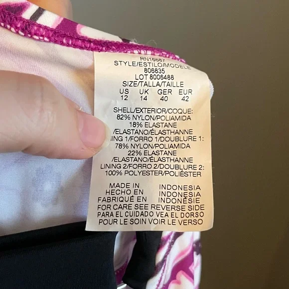 NWT Swim Solutions Sz 12 Women’s Purple Seashell One-Piece Swimsuit Ret $102! - Picture 14 of 14